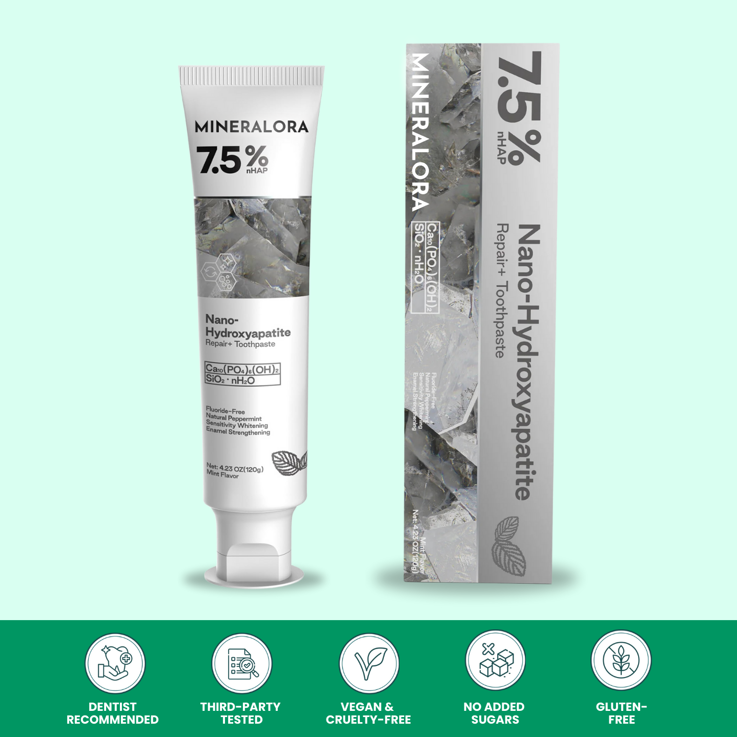 Enamel Repair Toothpaste with 7.5% Hydroxyapatite & Xylitol