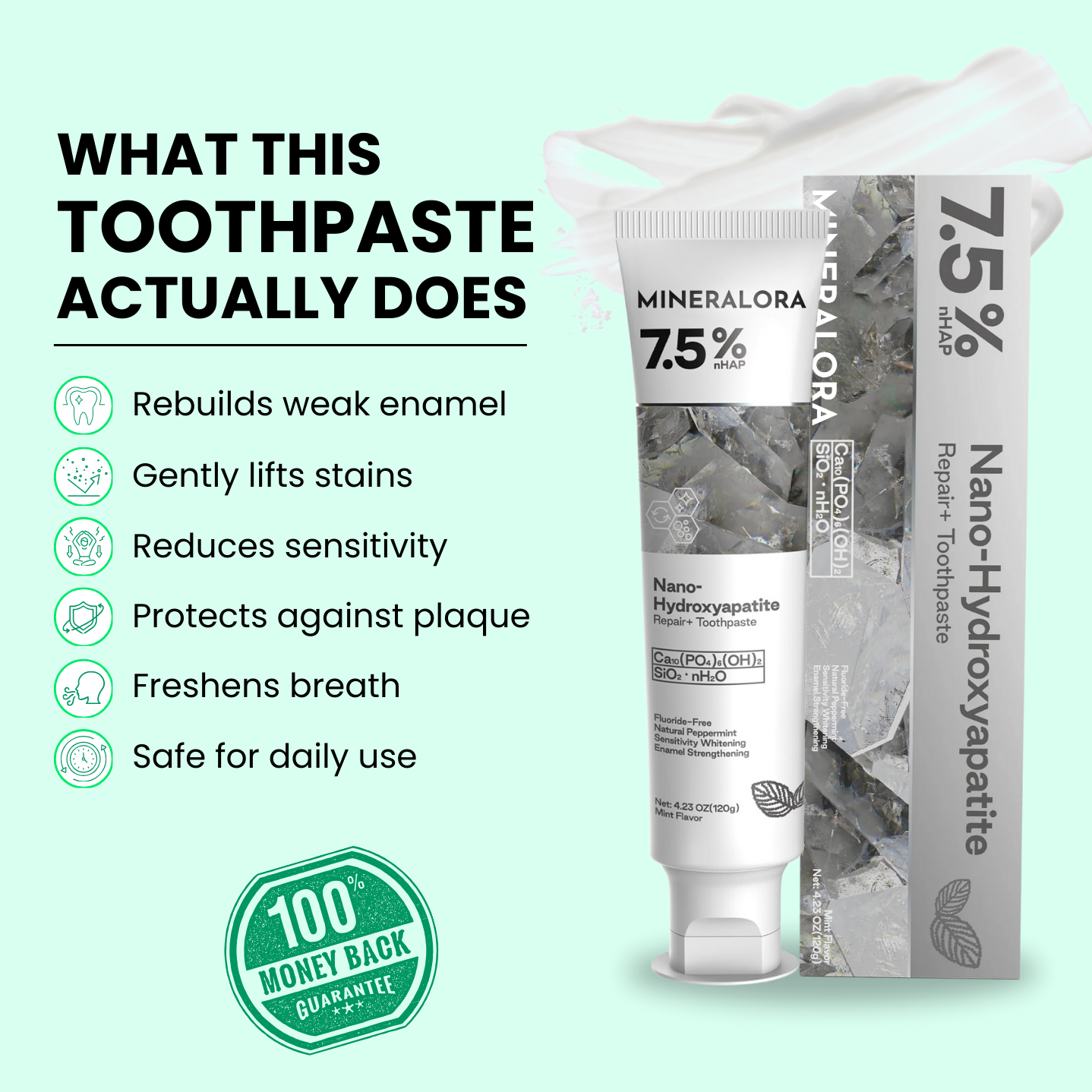 Enamel Repair Toothpaste with 7.5% Hydroxyapatite & Xylitol